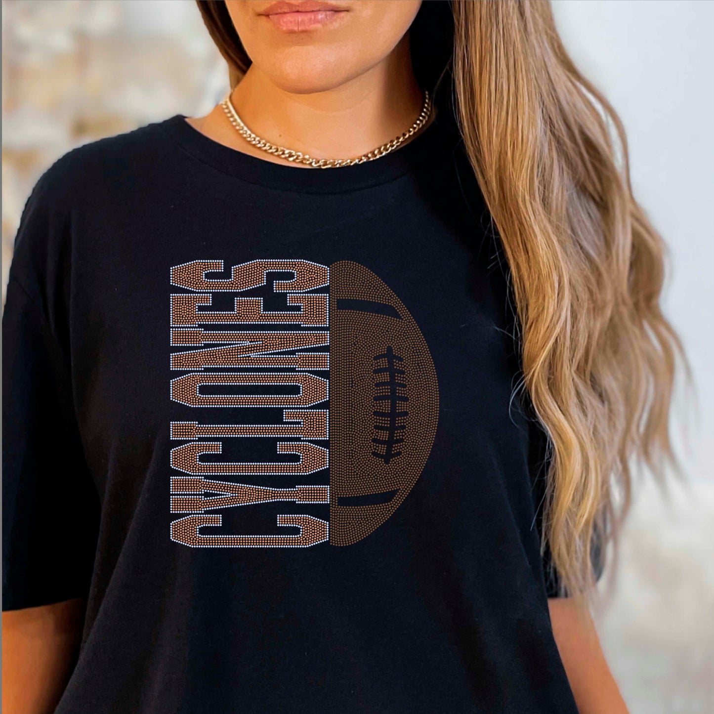 Cyclones Football 3-Color Approximately 11" Wide Spangle Transfer
