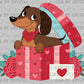Dachshund Gift Red Valentines Day Ready to Press Transfer DTF Transfer Sublimation Transfer