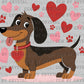 Dachshund Hearts Valentines Day Ready to Press Transfer DTF Transfer Sublimation Transfer