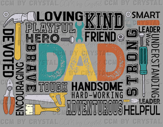 Dad Father's Day Ready to Press Transfer DTF Transfer Sublimation Transfer