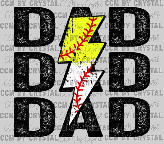 Dad of Both Softball Baseball Ready to Press Transfer DTF Transfer Sublimation Transfer