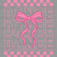Dance Pink Checkered Ready to Press Transfer DTF Transfer Sublimation Transfer