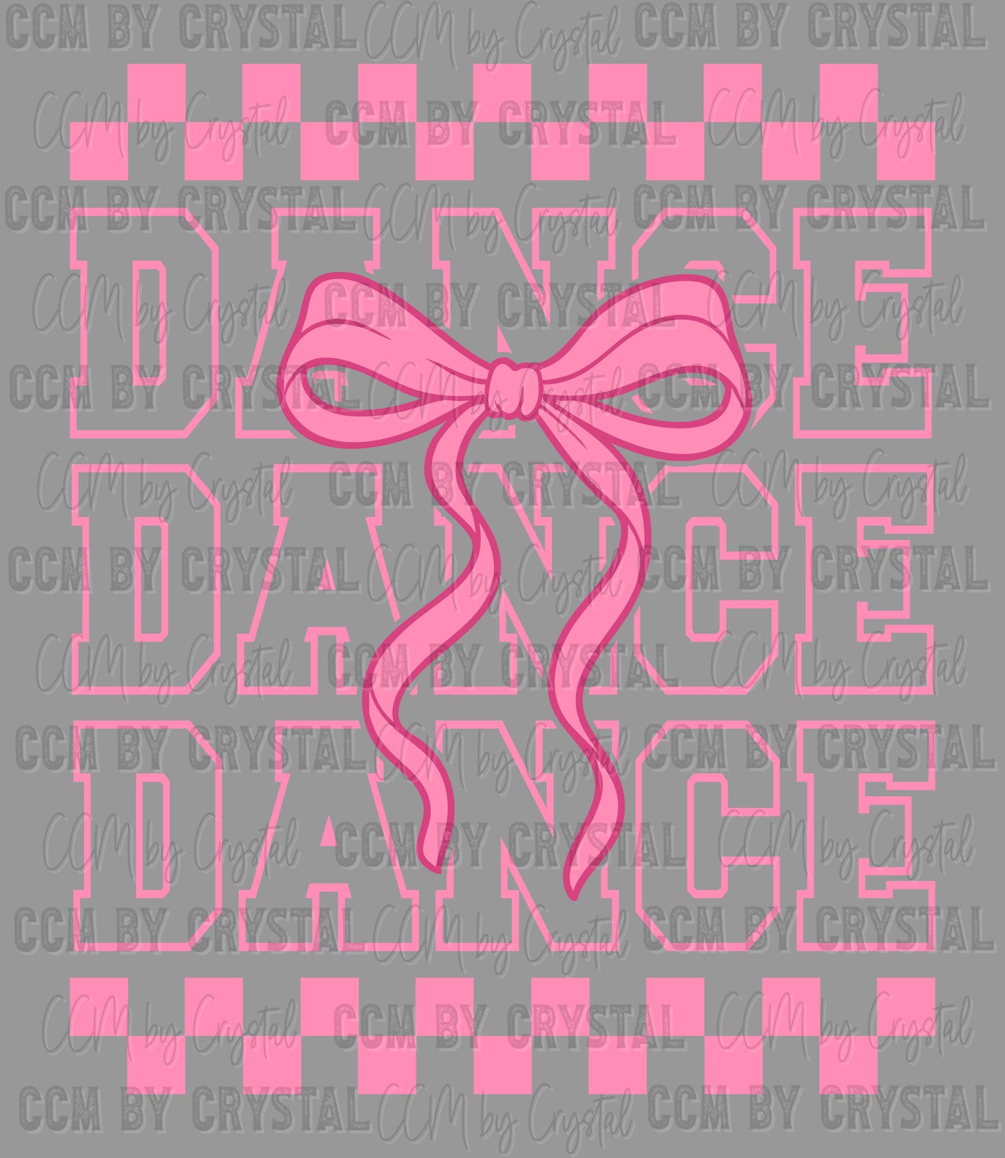 Dance Pink Checkered Ready to Press Transfer DTF Transfer Sublimation Transfer