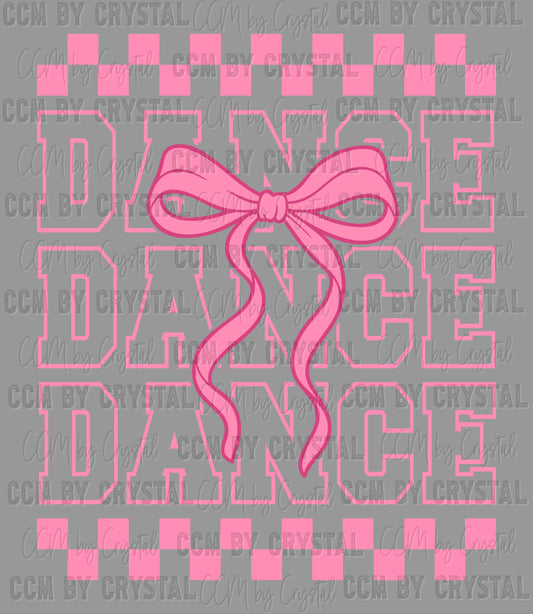 Dance Pink Checkered Ready to Press Transfer DTF Transfer Sublimation Transfer
