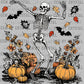 Dancing Skeleton Black Halloween Fall Ready to Press Transfer DTF Transfer Sublimation Transfe