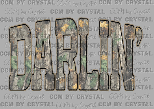 Darlin Camo Clean Dark Outline Ready to Press DTF Transfers Sublimation Transfers