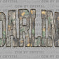 Darlin Camo Distressed Dark Outline Ready to Press DTF Transfers Sublimation Transfers