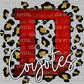 Letter D Coyotes Red with Gold Leopard Background Mascot PNG Digital File ONLY