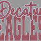 Decatur Eagles 2-Color Approximately 11" wide Spangle Transfer