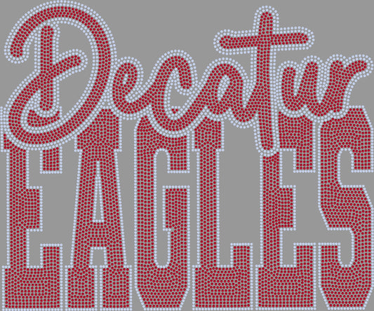 Decatur Eagles 2-Color Approximately 11" wide Spangle Transfer