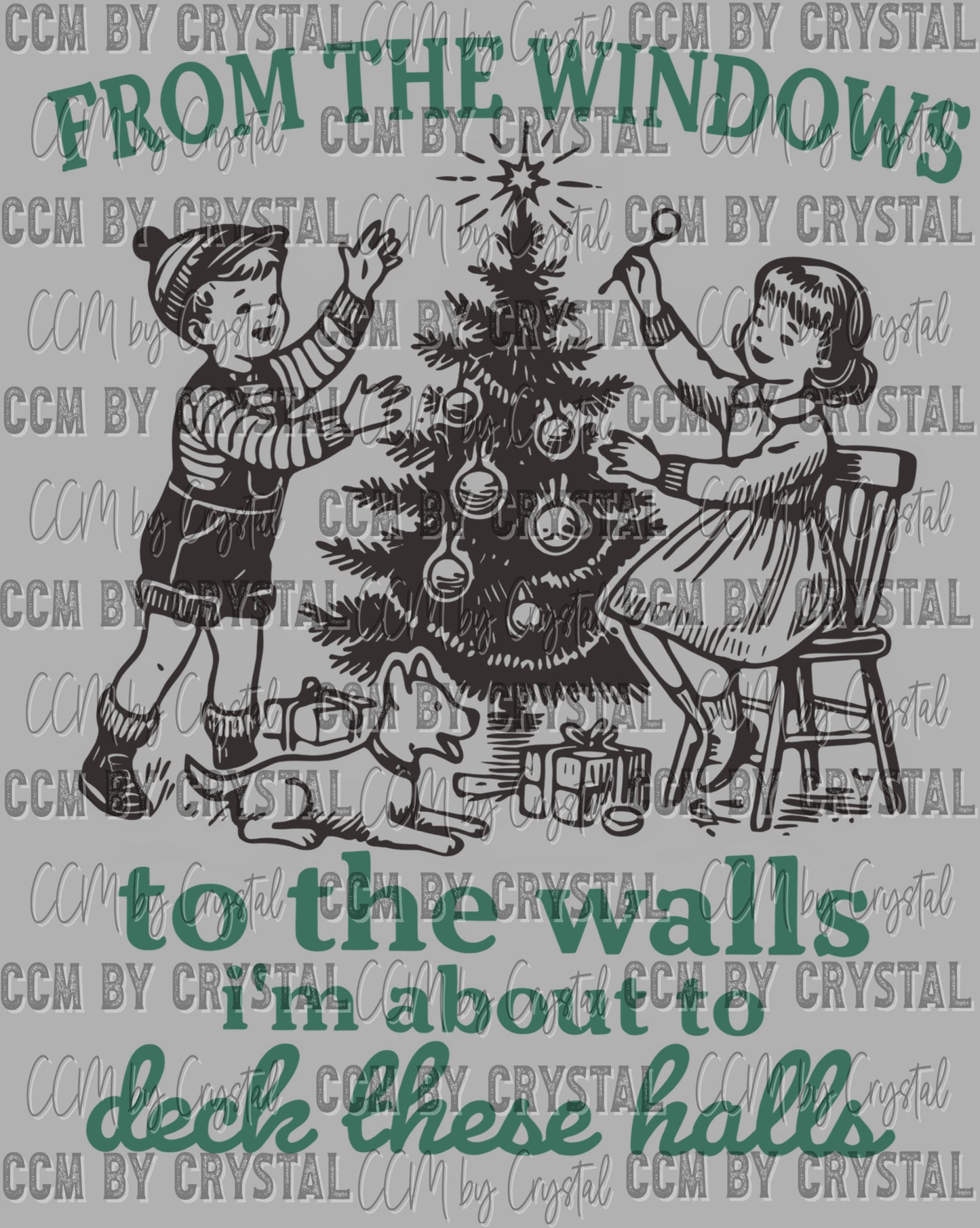 Deck the Halls Christmas UV DTF Transfer Sticker UV Transfer Ready to Apply