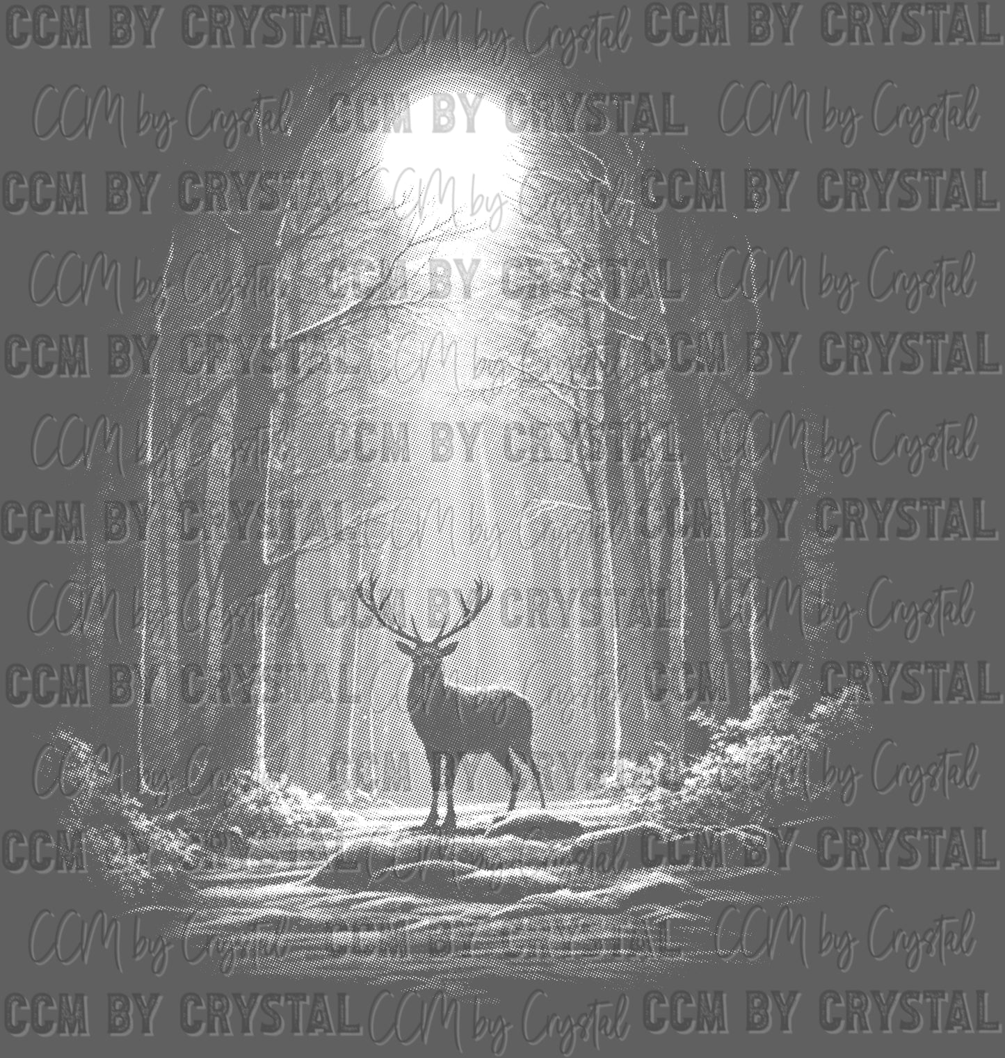 Mystical Deer Christmas Ready to Press Transfer Instant Peel DTF Transfer