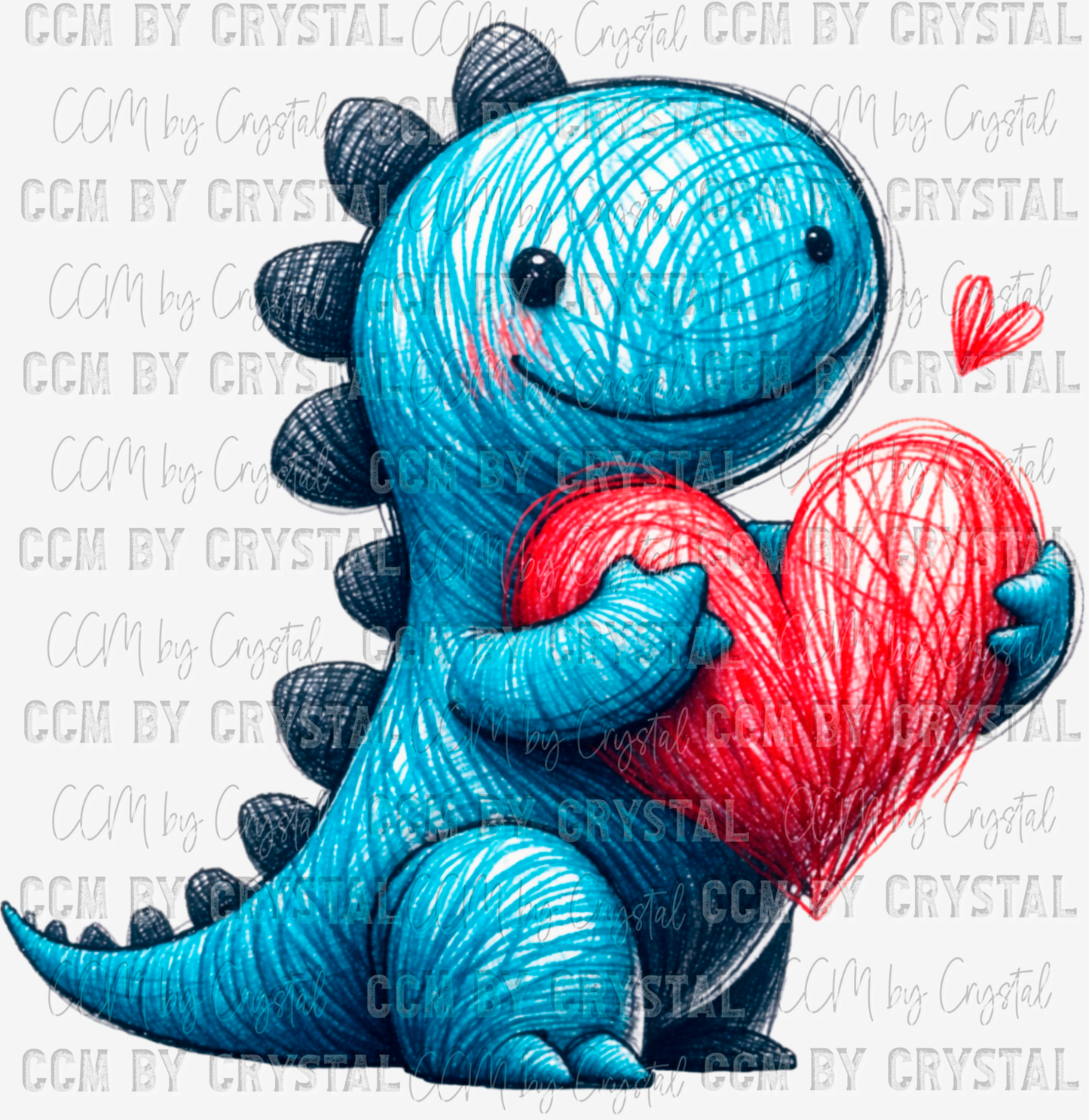 Valentine's Day Dino Ready to Press Transfer