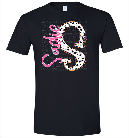 Personalized Girl Letter and Name T-Shirt HC