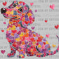 Dog Made from Hearts Valentines Day Ready to Press Transfer DTF Transfer Sublimation Transfer