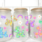 Pastel Dog Balloons UV Transfer 16oz Libby Glass Can Wrap Ready to Apply