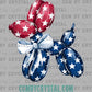 Patriotic Dog Balloon Fourth of July 4th Patriotic Ready to Press Transfer DTF Transfer Sublimation Transfer