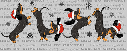Christmas Dachshunds Ready to Press Transfer DTF Transfer Sublimation Transfer