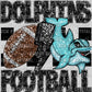 Dolphins Football Faux Sequins Faux Embroidery Ready to Press Transfer