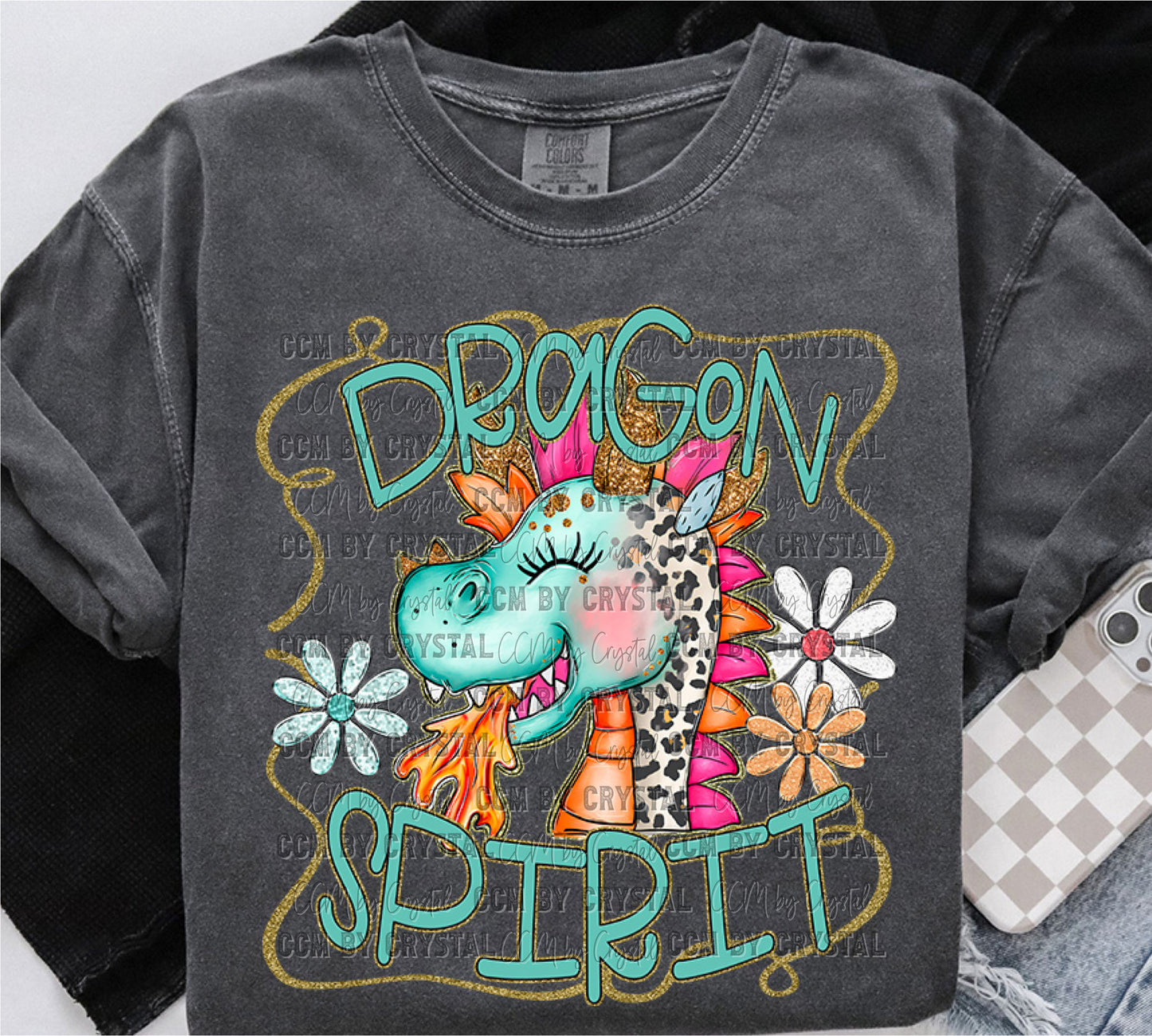 Dragon Spirit Cartoon Mascot Ready to Press Transfer DTF Transfer Sublimation Transfer