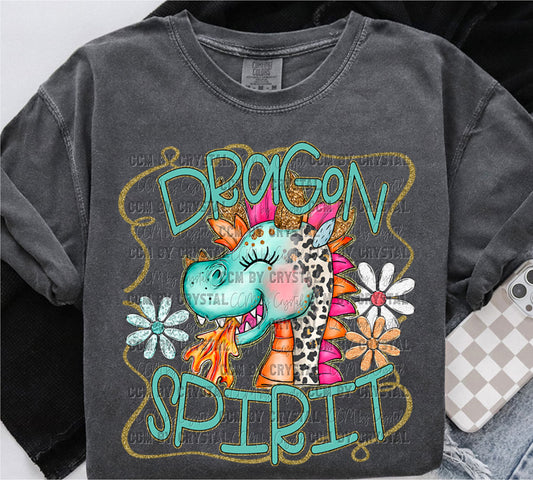 Dragon Spirit Cartoon Mascot Ready to Press Transfer DTF Transfer Sublimation Transfer