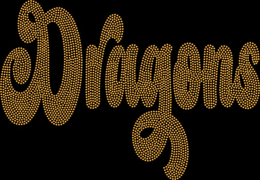 Dragons 11" 1-Color Ready to Press Spangle Transfer Bling Transfer Sparkle Transfer