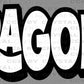 Dragons Black and White Sports Mascot Ready to Press Transfer DTF Transfer Sublimation Transfer