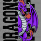 Dragons Checkered Sports Mascot Ready to Press Transfer DTF Transfer Sublimation Transfer