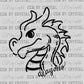 Dragons Mascot Doodle Ready to Press Transfer DTF Transfer Sublimation Transfer