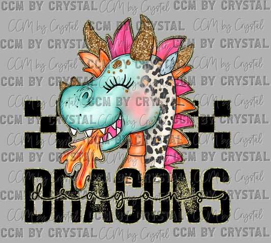 Dragons Cartoon Mascot Ready to Press Transfer DTF Transfer Sublimation Transfer