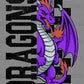 Dragons Grunge Checkered Sports Mascot Ready to Press Transfer DTF Transfer Sublimation Transfer