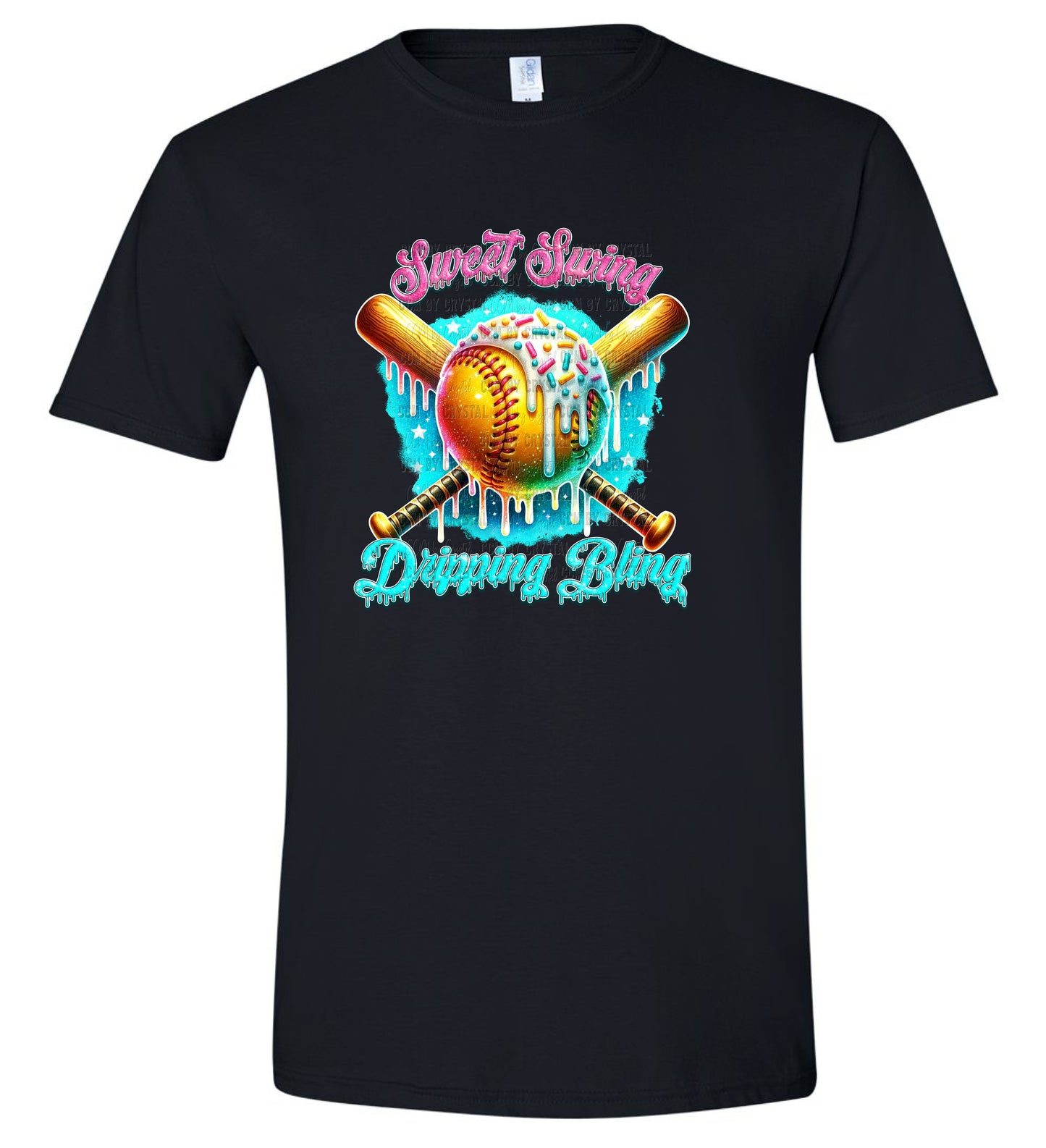 Sweet Swing Dripping Bling Respect the Drip Softball T-Shirt