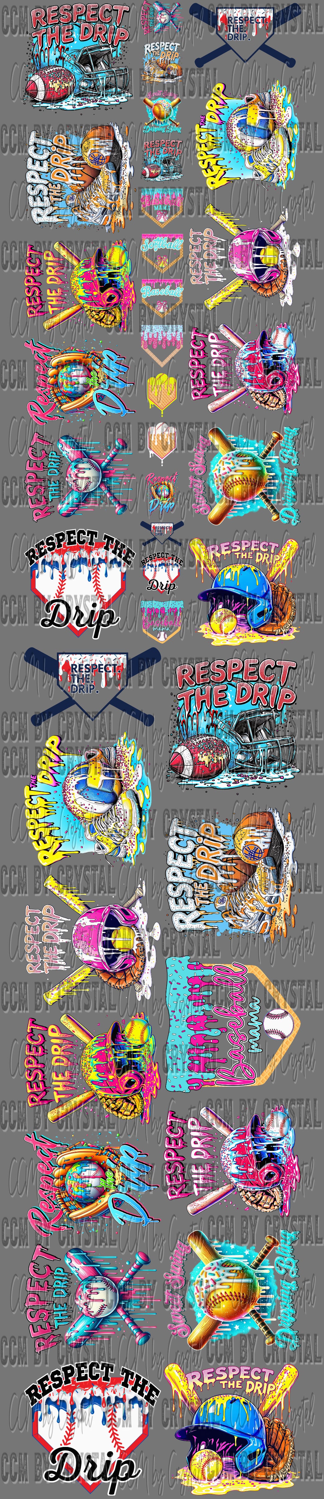 120" Pre-Made Ice Cream Drip Gang Sheet All Designs 11" Longest Youth 9" longest side Gang Sheets DTF Transfers Ready to Press