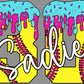 Personalized Softball Name/Mascot and Ice Cream Drip Number Ready to Press Transfer DTF Transfer Sublimation Transfer