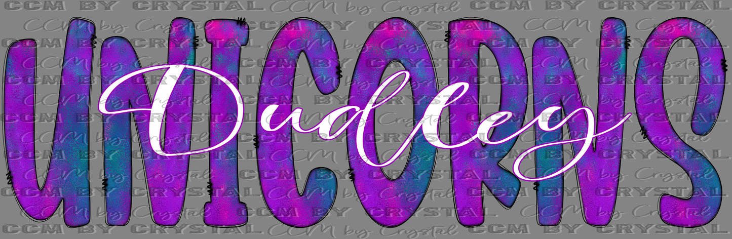 Victoria Dudley Unicorns Ready to Press Transfer DTF Transfer