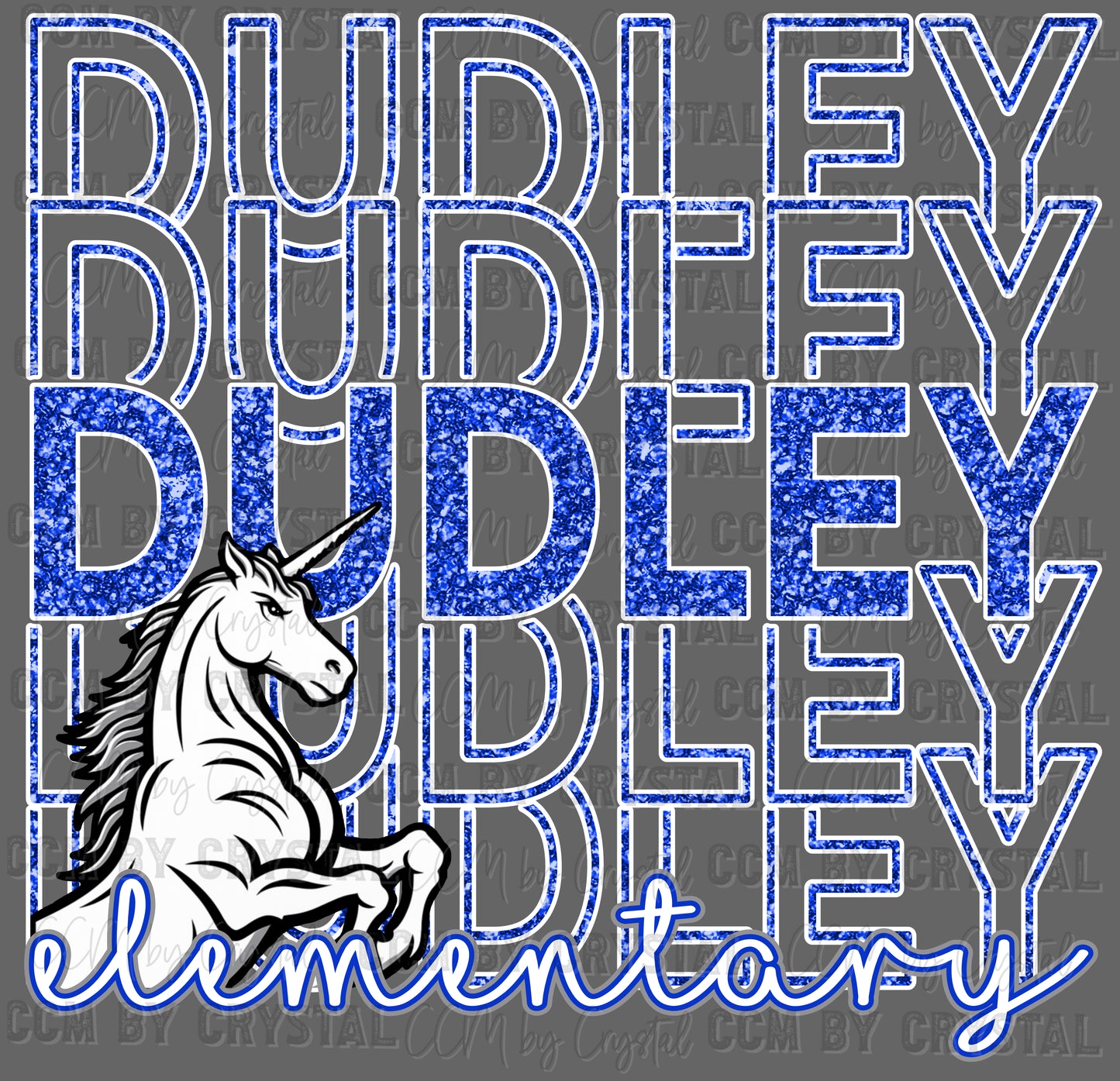 Victoria Dudley Elementary Faux Glitter Ready to Press Transfer DTF Transfer