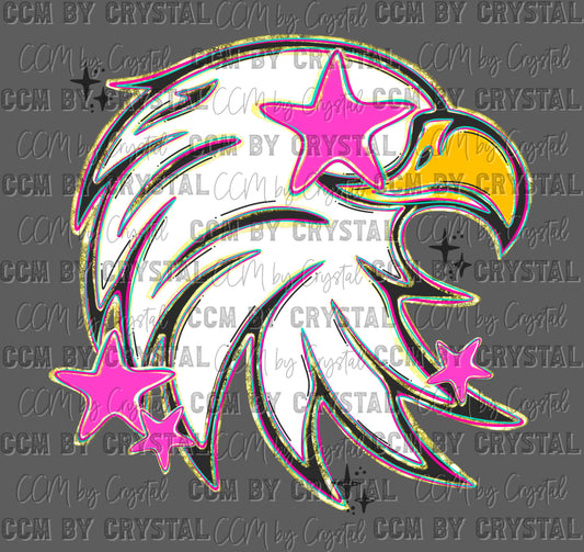 Eagle Head Faux Glitter Ready to Press DTF Transfers Sublimation Transfers