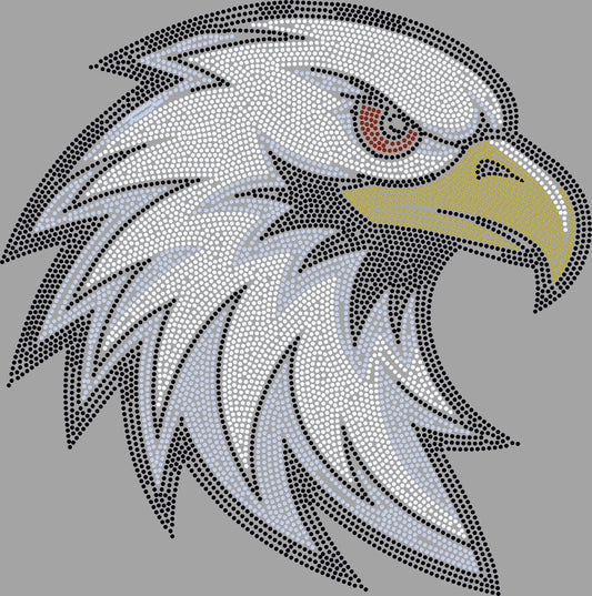 Eagle Face Head Approximately 11" wide Spangle Transfer