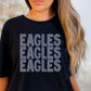 Eagles Stacked 11" One Color Ready to Press Spangle Transfer Bling Transfer Sparkle Transfer