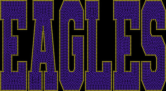 Eagles 11" 2-Color Ready to Press Spangle Transfer Bling Transfer Sparkle Transfer
