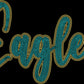 Eagles 2-Color Approximately 11" wide Spangle Transfer