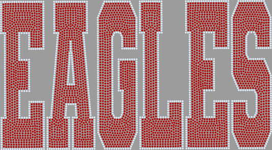Eagles 2-Color Approximately 11" wide X 6" Spangle Transfer