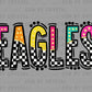 Eagles Colorful Checkered Mascot Ready to Press Transfer DTF Transfer Sublimation Transfer