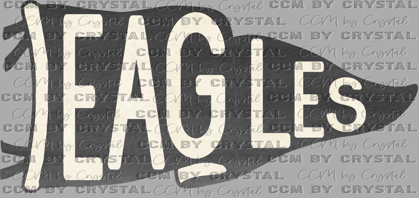 Eagles Pennant Mascot Ready to Press Transfer DTF Transfer Sublimation Transfer
