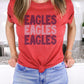 Eagles Stacked 11" 2-Color Ready to Press Spangle Transfer Bling Transfer Sparkle Transfer