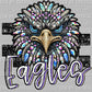 Eagles Mascot Faux Rhinestones Effect Ready to Press Transfer DTF Transfer Sublimation Transfer