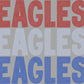 Eagles Stacked 11" 3-Color Ready to Press Spangle Transfer Bling Transfer Sparkle Transfer