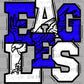 Eagles Mascot Royal Blue Ready to Press DTF Transfers Sublimation Transfers