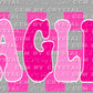 Eagles Pink Mascot Ready to Press Transfer DTF Transfer Sublimation Transfer