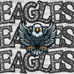 Eagles Mascot Stacked Faux Rhinestones Ready to Press Transfer DTF Transfer Sublimation Transfer